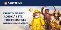 Daily Spins Casino: 1.000 € Willkommensbonus + 200 Freispiele für Ihren perfekten Start