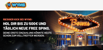 Wyns Casino Willkommensbonus - 100 % Bonus bis zu 500 € + 200 Freispiele